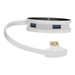Steren Hub USB Macho - 4x USB 3.2 Hembra, 5000Mbit/s, Negro/Blanco 