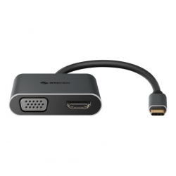 Steren Adaptador USB-C Macho - VGA/HDMI Hembra, Negro 