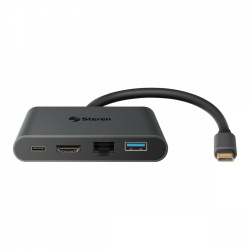 Steren Docking Station USB-5290 USB C, 1x USB C 3.0, 1x USB A 3.0, 1x RJ-45, 1x HDMI, Negro 