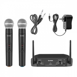 Steren Micrófono para Karaoke WR-8000UHF, Inalámbrico, Negro 