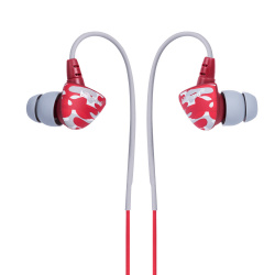 STF Audífonos Intrauriculares con Micrófono Survivor, Inalámbrico, Bluetooth, Gris/Rojo 