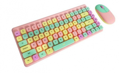 Kit de Teclado y Mouse STF VIVA!, Inalámbrico, USB, Rosa (Español) 