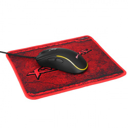 Kit Gamer de Mouse y Mousepad STF Xtrike Me GMP-290, Alámbrico, USB, 3600DPI, Negro/Rojo 