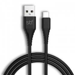 STF Cable USB-A Macho - Micro USB Macho, 2 Metros, Negro 