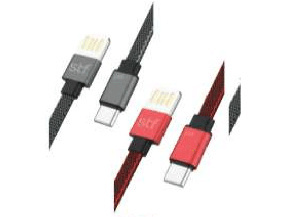 STF Cable USB A Macho- USB C Macho, 1 Metro, Negro/Rojo 
