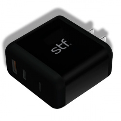 STF Cargador de Pared ST-A02985, 12V, 2 USB/C, Negro 
