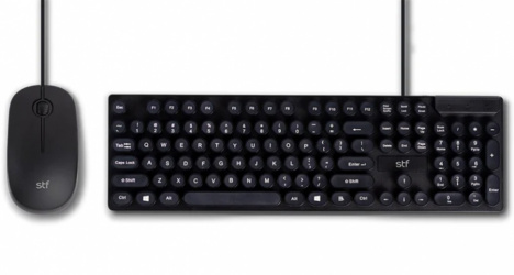 Kit de Teclado y Mouse STF ST-A32769, Alámbrico, USB, Negro (Inglés) 