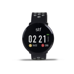 STF Smartwatch Kronos Sport, Touch, Bluetooth 4.2, Android/iOS, Negro - Resistente al Agua 