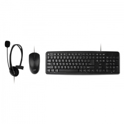 Kit de Teclado, Mouse y Audífonos STF ST-A80032, Alámbrico, USB, Negro 