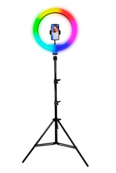 STF Aro de Luz para Celular con Tripie, Negro 