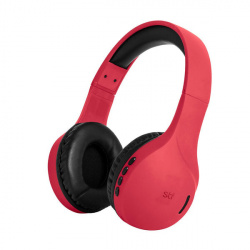 STF Audífonos con Micrófono Hoss, Bluetooth, Inalámbrico, 3.5mm, Rojo 