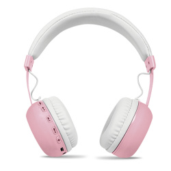 STF Audífonos con Micrófono Play, Bluetooth, Inalámbrico, Rosa/Blanco 