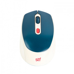 Mouse STF Óptico VIVA!, Inalámbrico, USB, Azul/Blanco 
