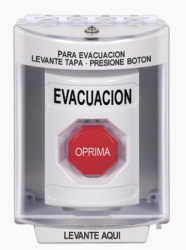 STI Botón de Evacuación, Alámbrico, Blanco, Texto en Español 