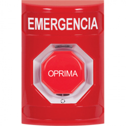 STI Botón de Emergencia, Alámbrico, Rojo, Texto en Español 