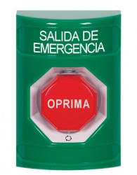 STI Botón de Salida de Emergencia, Alámbrico, Verde, Texto en Español 