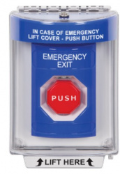 ﻿STI Botón de Emergencia con Bocina de Advertencia, Alámbrico, Azul/Rojo 