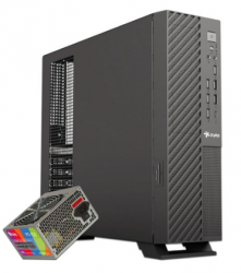 Gabinete Stylos Mince Slim, Mini-Tower, Micro-ATX, USB 2.0/3.0, con Fuente de 550W, sin Ventiladores Instalados, Negro 