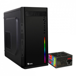 Gabinete Stylos Stylos Secai, Mini-Tower, Micro-ATX/Mini-ITX, USB 3.0, con Fuente de 550W, 1 Ventilador Instalado, Negro 