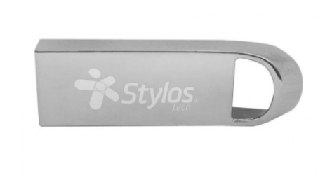 Memoria USB Stylos ST500, 128GB, USB 2.0, Plata 
