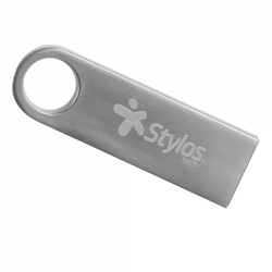 Memoria USB Stylos, 8GB, USB A, Lectura 80MB/s, Plata 