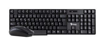 Kit de Teclado y Mouse Stylos STPKTM3B, Alámbrico/Inalámbrico, RF Inalámbrico, Negro, Español 