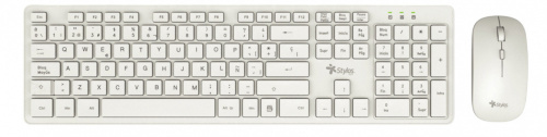 Kit de Teclado y Mouse Stylos STPKTM5W, Inalámbrico, USB, Blanco, Español 