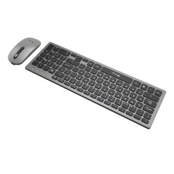 Kit de Teclado y Mouse Stylos STPKTM6G, Inalámbrico, USB, Plata, Español 