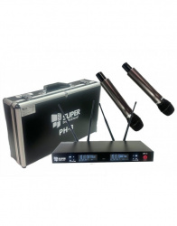 Super Bright Kit Micrófono PH-3, Inalámbrico, XLR, Negro 