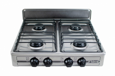 Super Flama Parrilla de Gas 4Q-TA, 4 Quemadores, Acero Inoxidable 