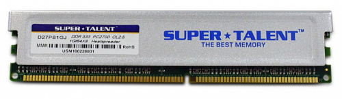 Memoria RAM Super Talent D27PB1GJ DDR, 333MHz, 1GB, CL2.5, Plata 
