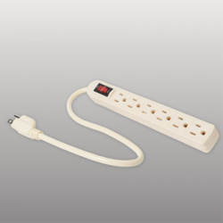 Supplier Barra Multicontactos, 6 Contactos, 15A, 125V, 30cm, Márfil 