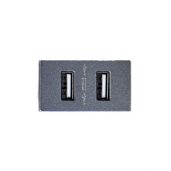 Supplier Placa para Pared SPM-09, 2 Puertos USB, Grafito 
