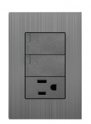 Supplier Tomacorriente SPM-12010103, 1 Enchufe + 2 Apagadores, 250V, 16A, Grafito 