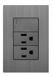 Supplier Tomacorriente SPM-12010303, 2 Enchufes + 1 Apagador, 120 - 250V, 16A, Grafito 