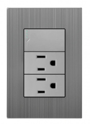 Supplier Tomacorriente SPM-12010303P, 2 Enchufes + 1 Apagador, 120 - 250V, 16A, Grafito 