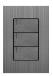 Supplier Placa con Apagador SPM-12020202, 3 Interruptores, 127 - 220V, 16A, Grafito 