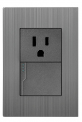 Supplier Tomacorriente SPM-121615, 1 Enchufe + 1 Apagador, 120 - 250V, 16A, Grafito 