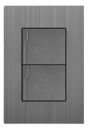 Supplier Placa con Apagador SPM-121617, 2 Interruptores, 250V, 16A, Grafito 