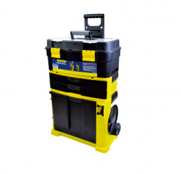 Surtek Caja de Herramientas 125105, 3 Compartimentos, Negro/Amarillo  