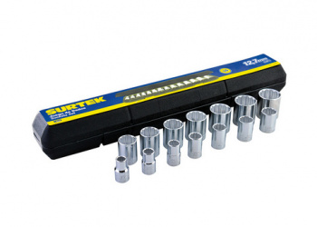 Surtek Juego de Dados F5800AM, 14 Piezas, Plata 