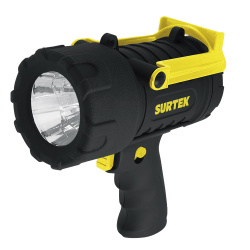Surtek Linterna Reflectora LED Recargable LIR38, 380 Lúmenes, Negro/Amarillo 