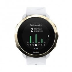 SUUNTO Smartwatch 3 FITNESS, Bluetooth, Android/iOS, Oro/Blanco - Resistente al Agua 