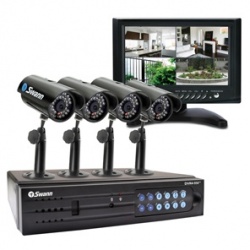 Swann Kit de Vigilancia SW344-DPS de 4 Cámaras, con Monitor LCD 7'' 