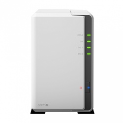 Synology Servidor NAS DiskStation DS220J de 2 Bahías, Realtek RTD1296 1.40GHz, 512MB DDR4, 2x USB 3.2, Blanco ― no incluye Discos 
