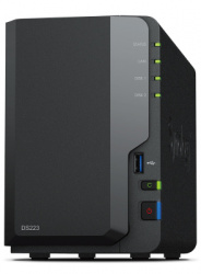 Synology Servidor NAS DiskStation DS223 de 2 Bahías, Realtek RTD1619B 1.70GHz, 2GB DDR4, 3x USB 3.2, Negro ― No Incluye Discos 