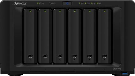 Synology Servidor NAS DS3018XS de 6 Bahías, Intel Pentium D1508 2.20GHz, 8GB DDR4, 3x USB 3.0 ― no incluye Discos 