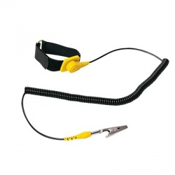 Syscom Pulsera Antiestatica con Cable a Tierra, 2.7 Metros, Negro/Amarillo 