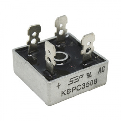 Syscom Puente de Diodos Rectificador KBPC-3508, 35A, 800 PIV, 29 x 29mm 