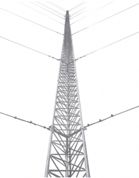 Syscom Kit de Torre Arriostrada KTZ-35G-042, 42 Metros, hasta 350kg, 10 Piezas, Incluye Copete de Torre, Brida, Base, Anclas y Accesorios 